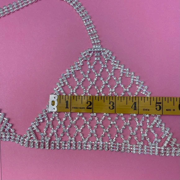 NWT Natasha Couture Rhinestone Bralette Adjustable Size - Picture 7 of 14